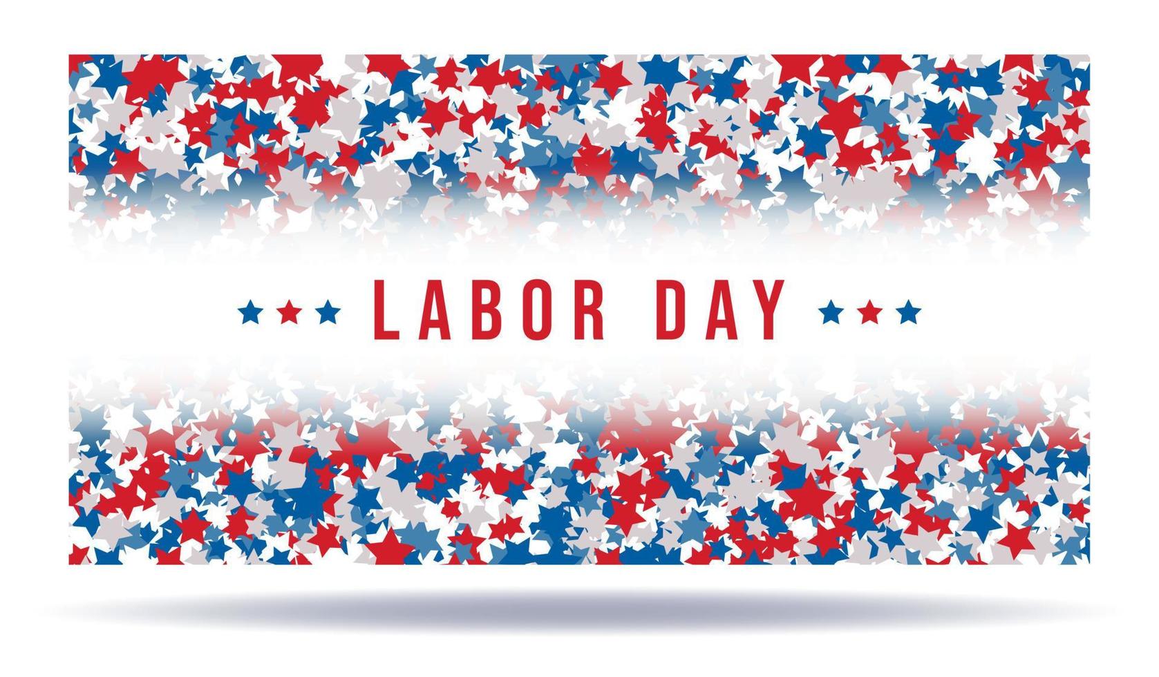 tarjeta de felicitación o tarjeta de invitación del día del trabajo. ilustración de una fiesta nacional estadounidense con una bandera estadounidense. vector
