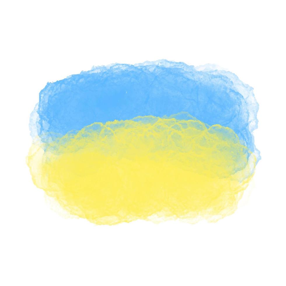 Ukrainian flag blue-yellow color background digital watercolor vector