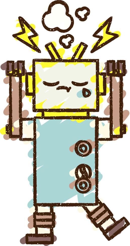 Robot Chalk Drawing vector