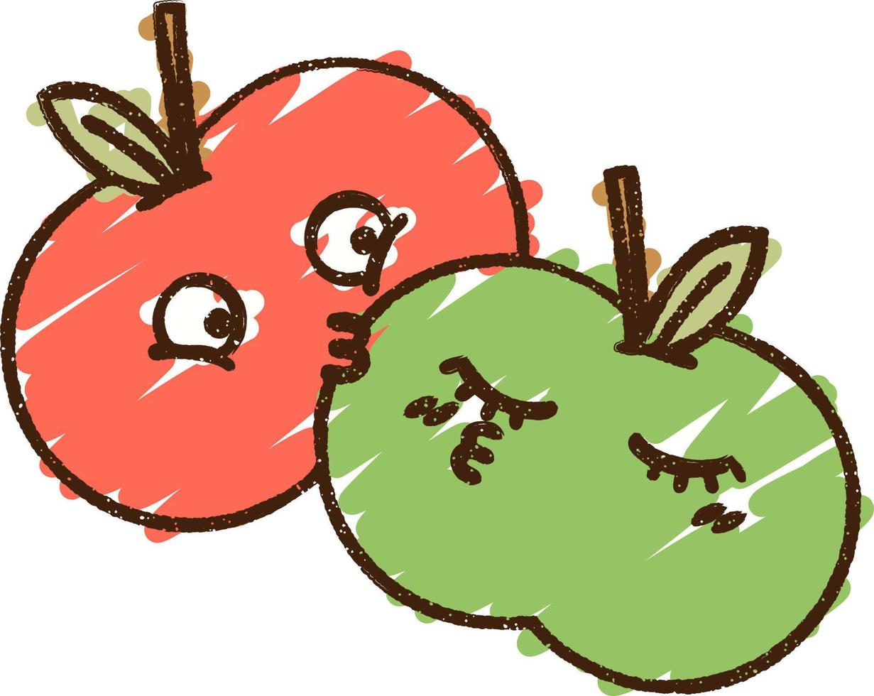 dibujo de tiza de frutas vector