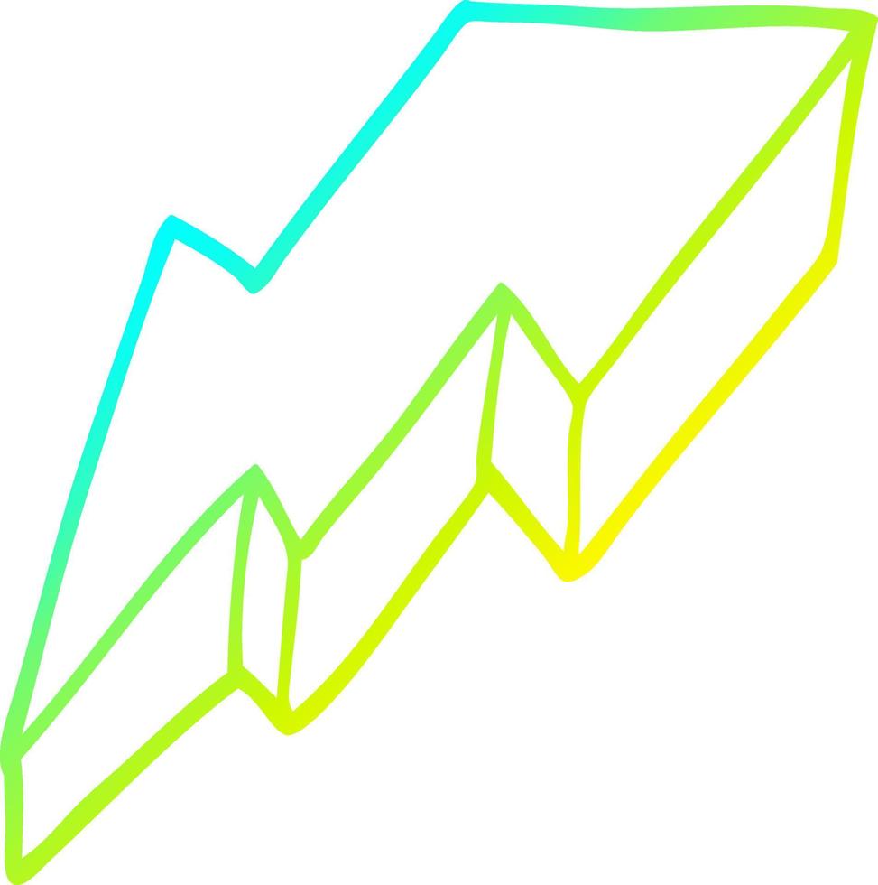 cold gradient line drawing cartoon decorative lightning bolt vector
