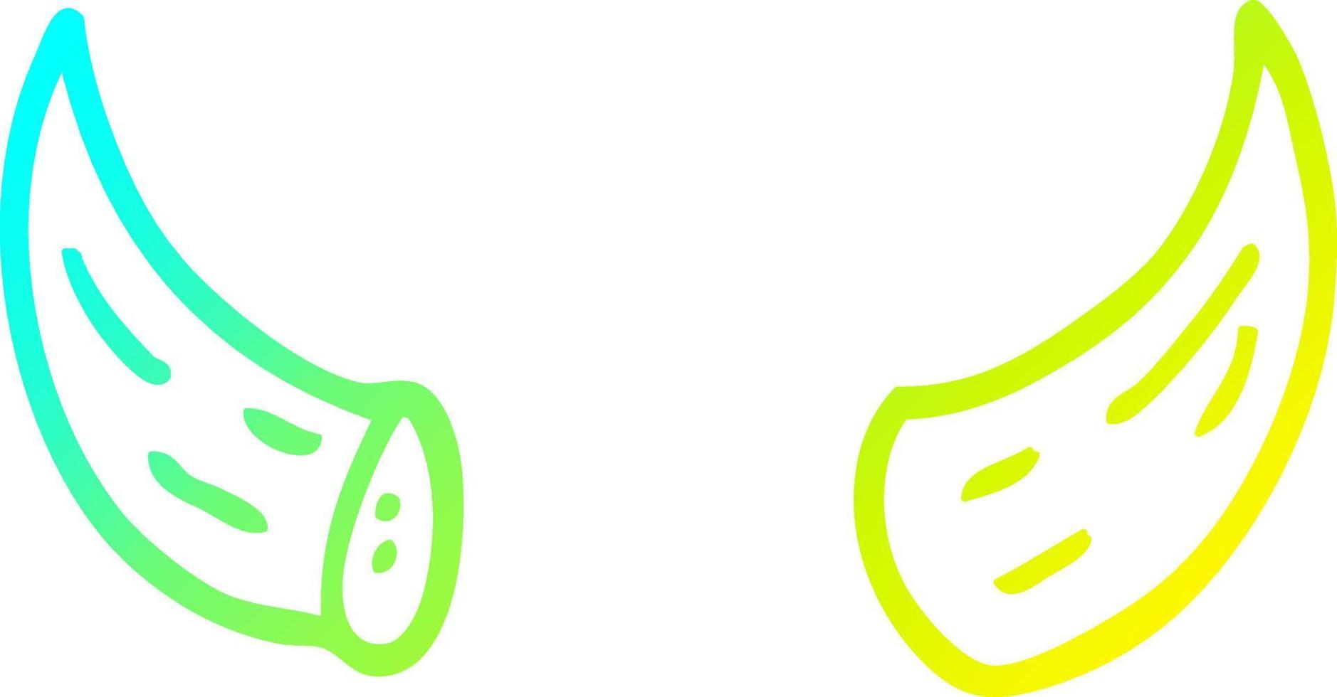 cold gradient line drawing cartoon horns vector