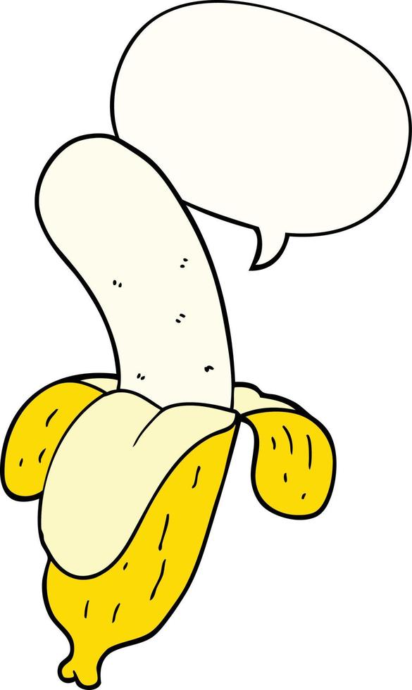 cartoon banana and speech bubble vector