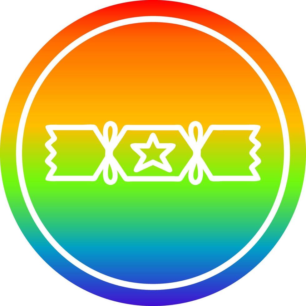 christmas cracker circular in rainbow spectrum vector