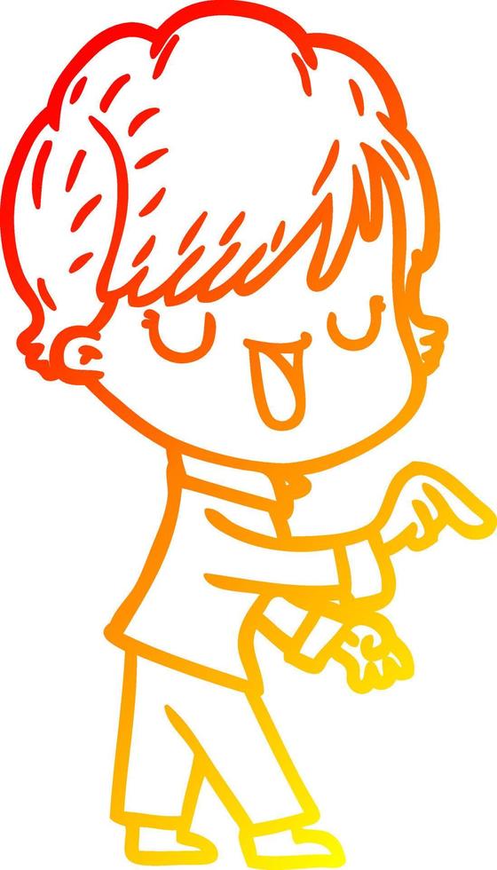 warm gradient line drawing cartoon woman talking vector
