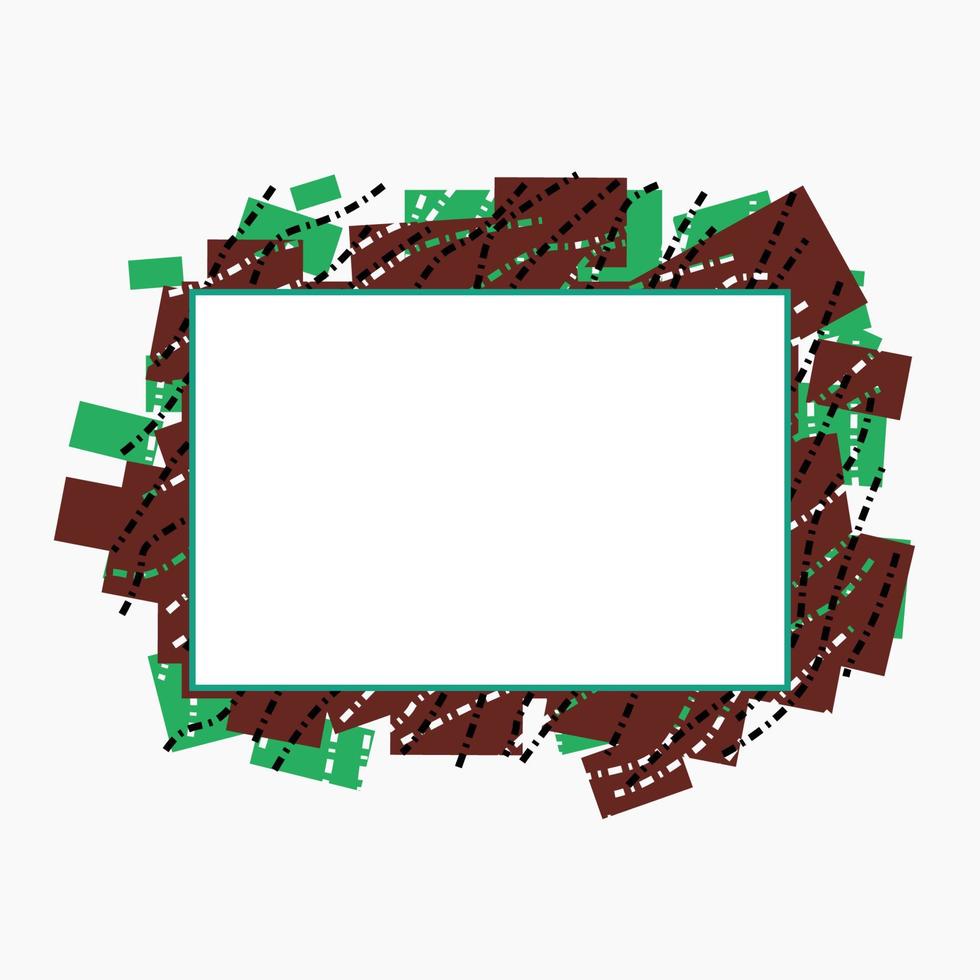 vector editable de rectángulos abstractos con líneas de efecto cosidas para fondo de texto