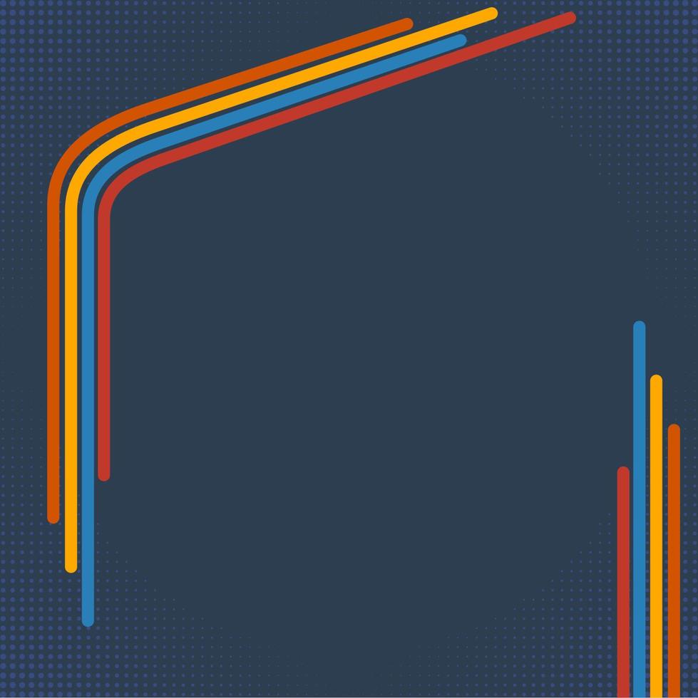 Editable Vector of Abstract Text Background with Retro Colorful Lines and Halftone