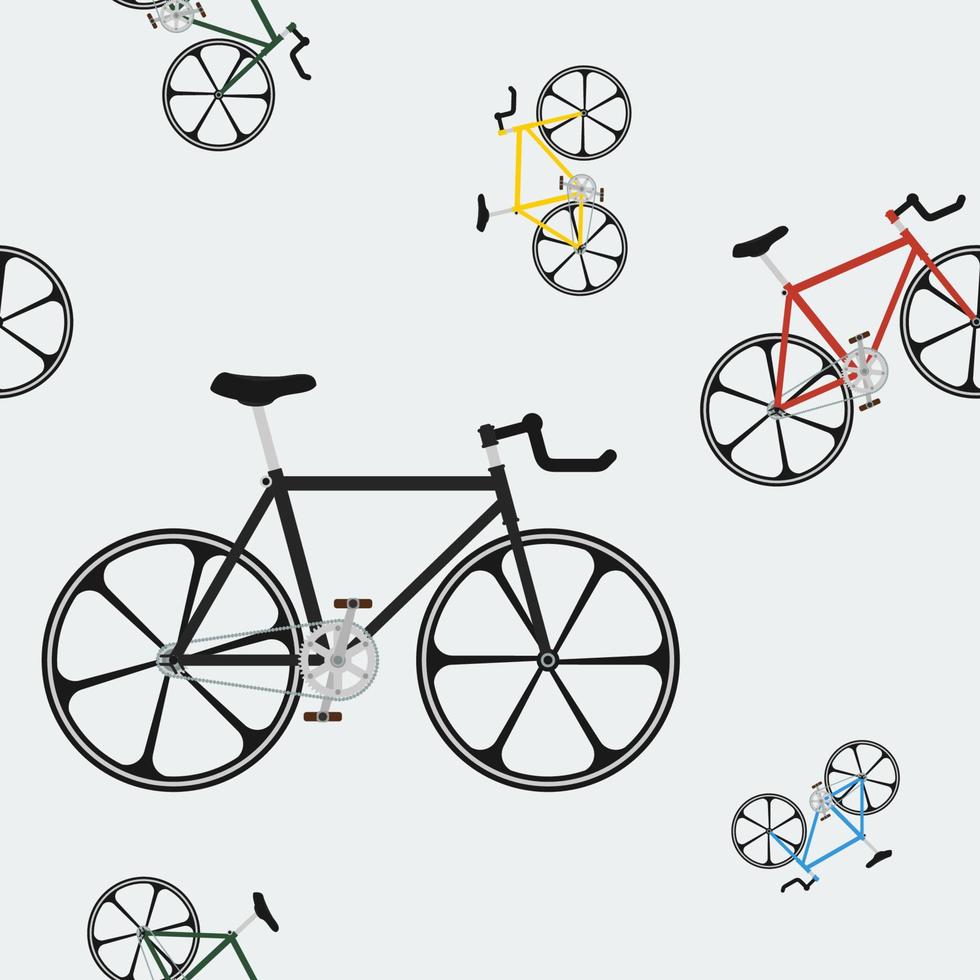 ilustración de vector de bicicleta de engranaje fijo editable patrón sin costuras para crear antecedentes de deporte o estilo de vida verde en el entorno urbano relacionado