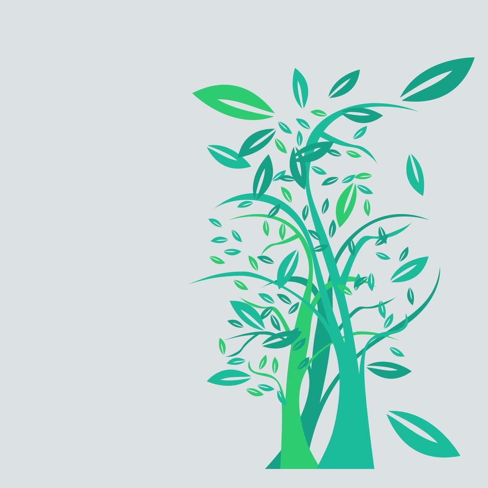 ilustración de vector de árbol editable en estilo plano para el día de la tierra o fondo de texto de campaña de vida verde