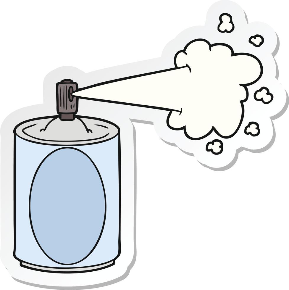 sticker of a cartoon aerosol spray can vector