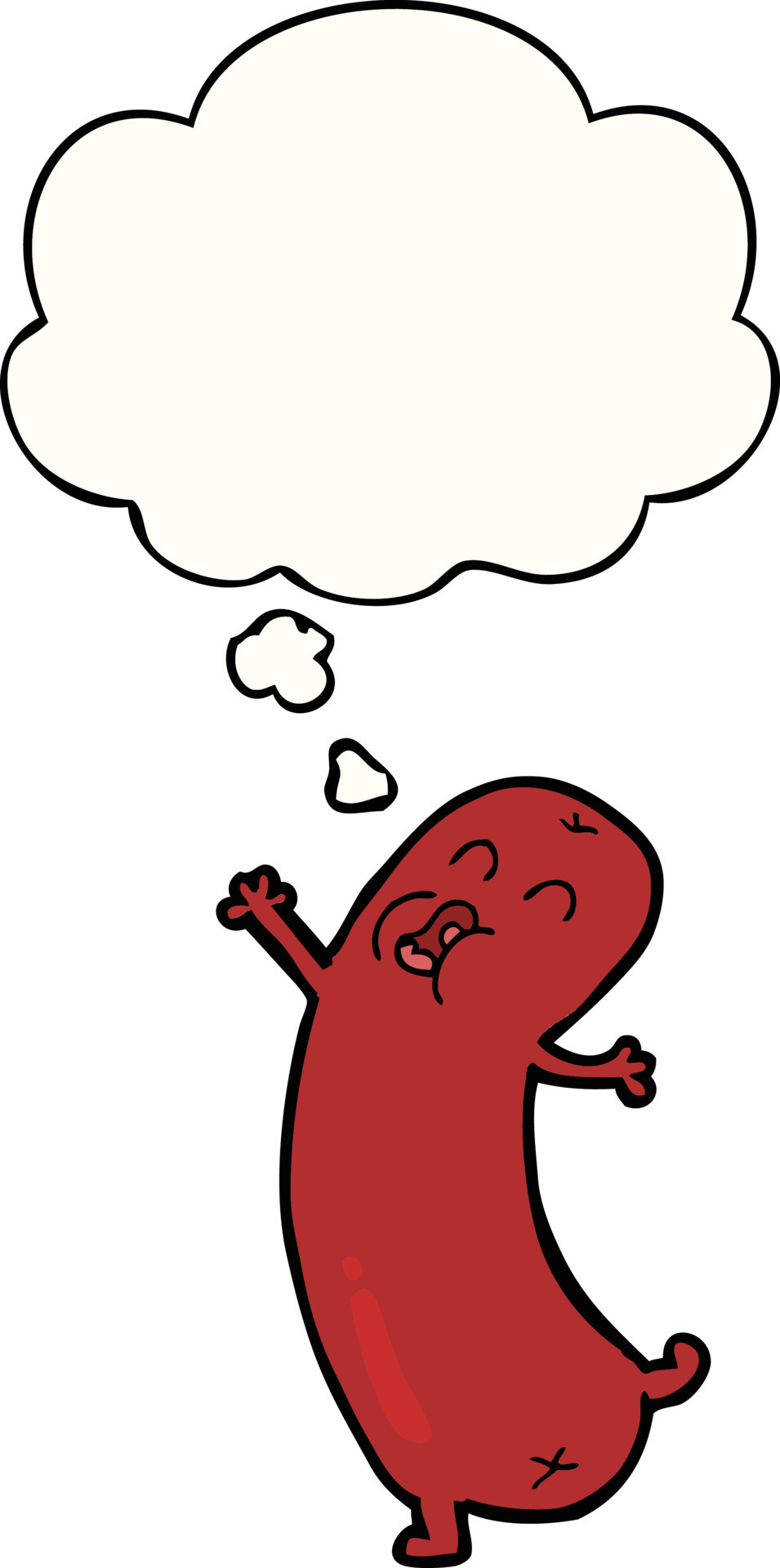 cartoon dancing sausage and thought bubble 10636979 Vector Art at Vecteezy