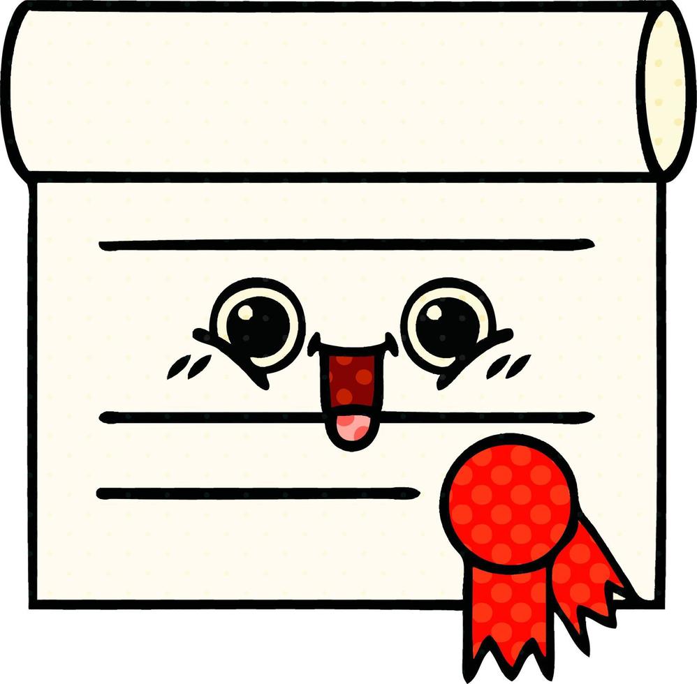 comic book style cartoon certificate vector