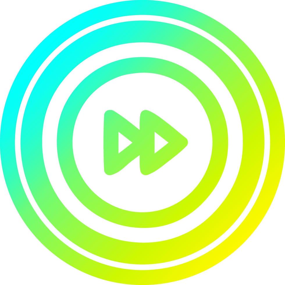 fast forward circular in cold gradient spectrum vector