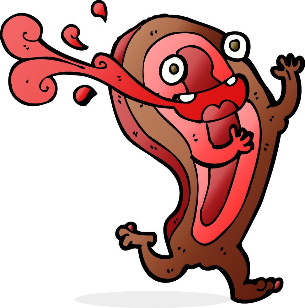 rare steak cartoon character vector