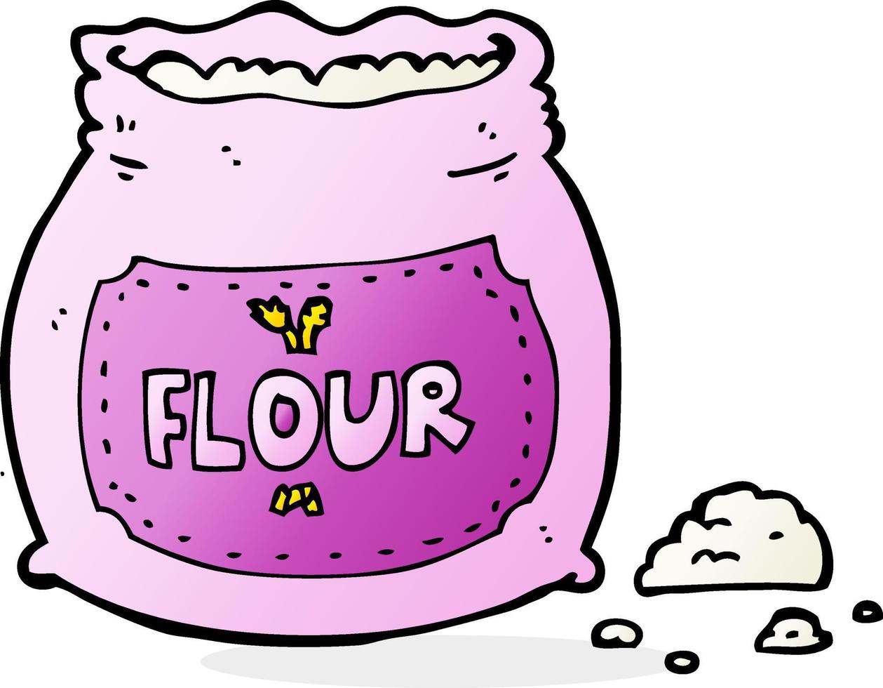 cartoon pink bag of flour vector