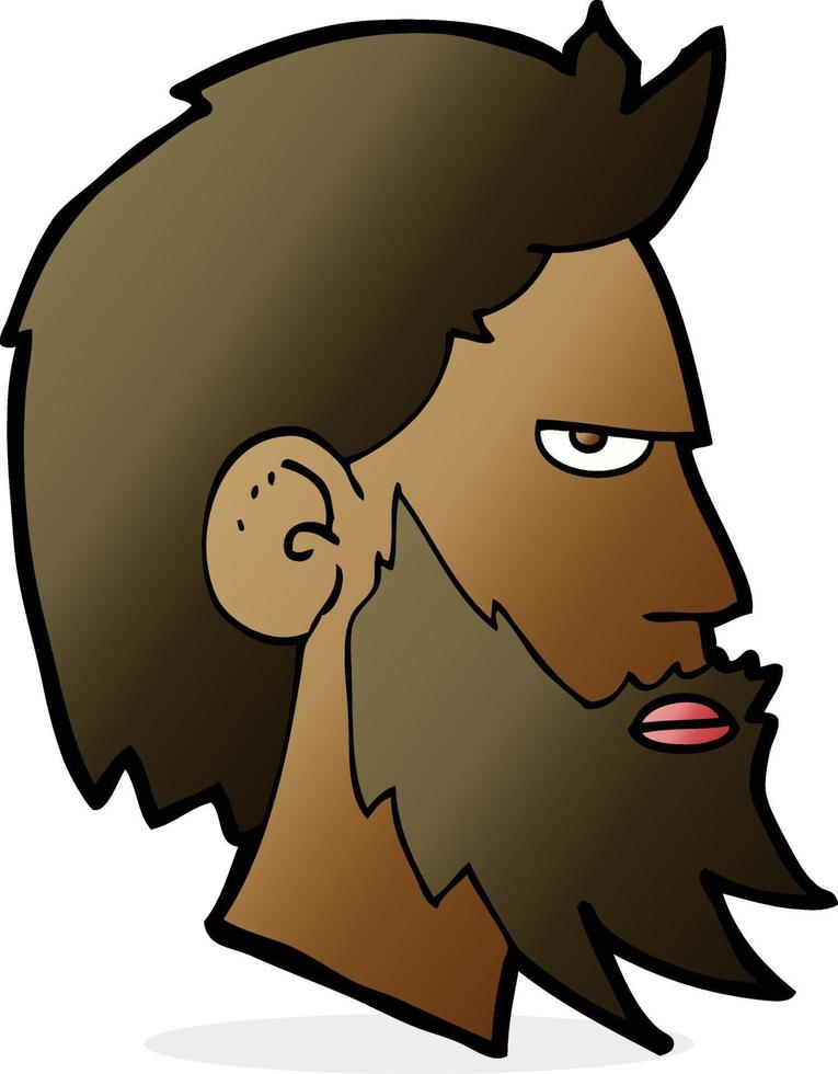 caricatura, hombre, con, barba vector
