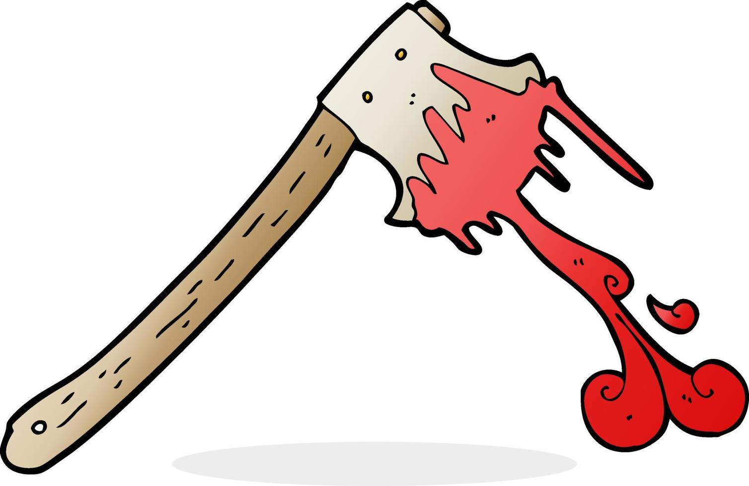 cartoon bloody axe vector