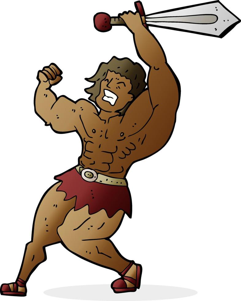 cartoon barbarian hero vector