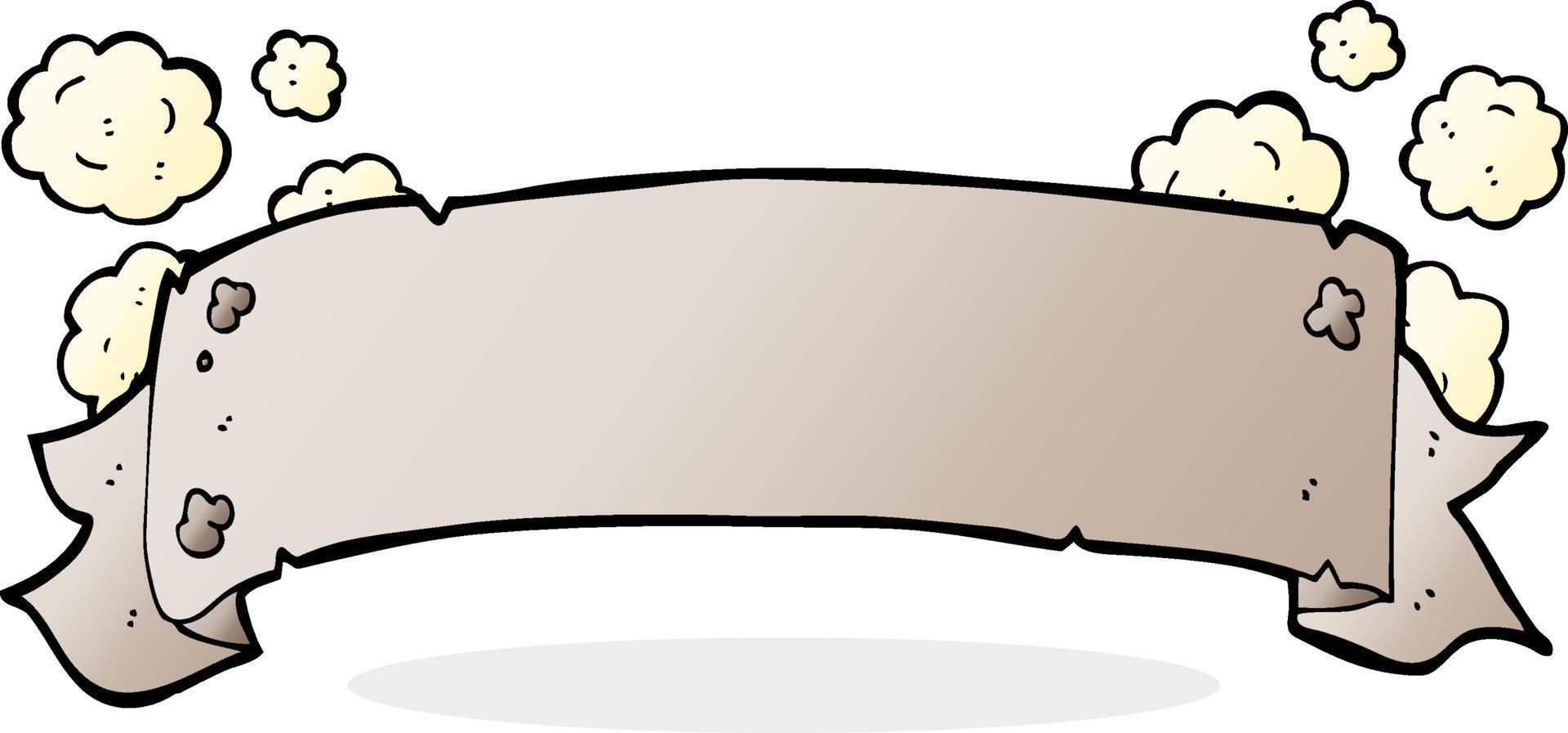 heraldry scroll banner cartoon vector