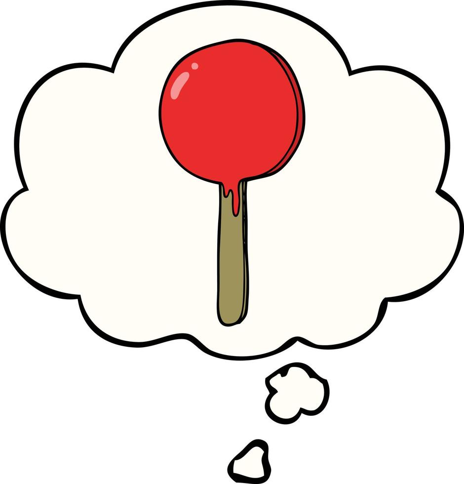 cartoon lollipop and thought bubble vector