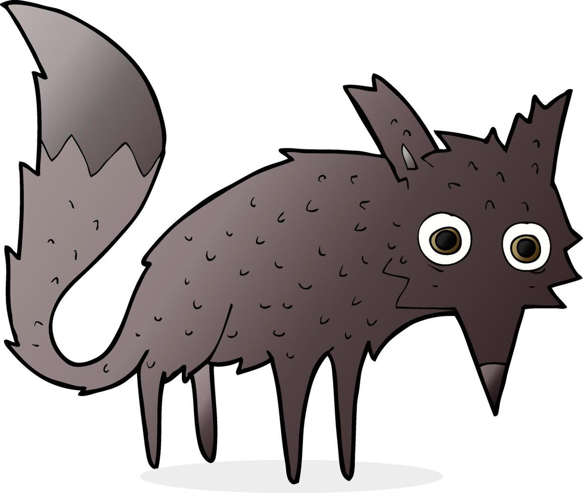 funny cartoon little wolf vector