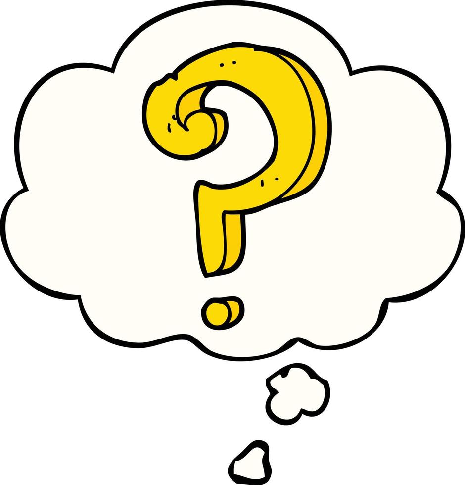 cartoon question mark and thought bubble vector
