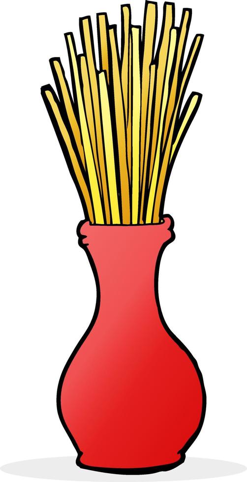 cartoon reeds in vase vector