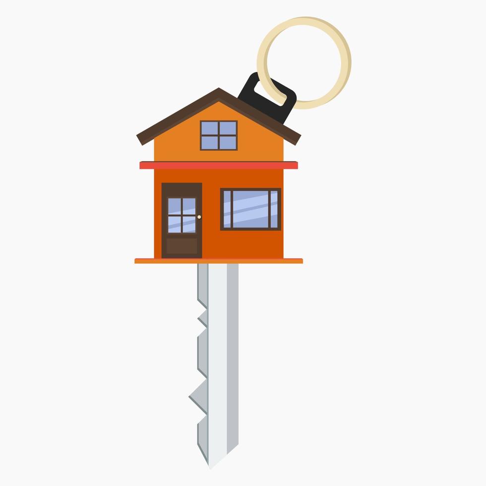 Editable Orange House Shaped Key Vector Illustration Icon for Property or Lodging Related Purposes