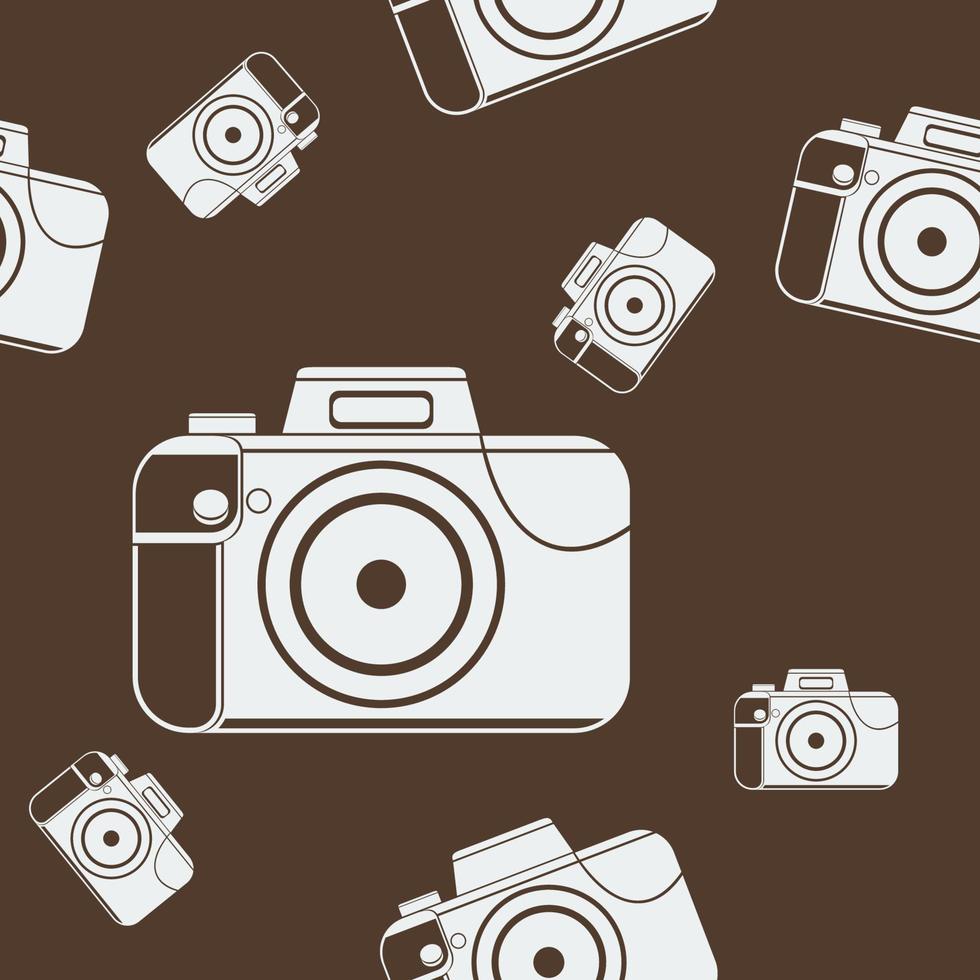Editable Flat Monochrome Style Camera Vector Illustration Icon Seamless Pattern for Creating Background of Photography and Art Related Purposes