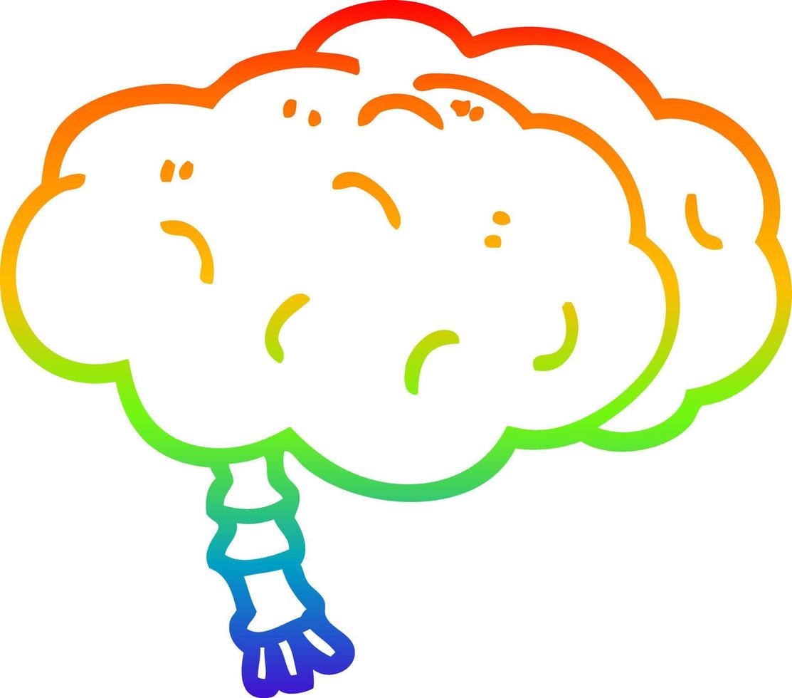 arco iris gradiente línea dibujo dibujos animados cerebro vector