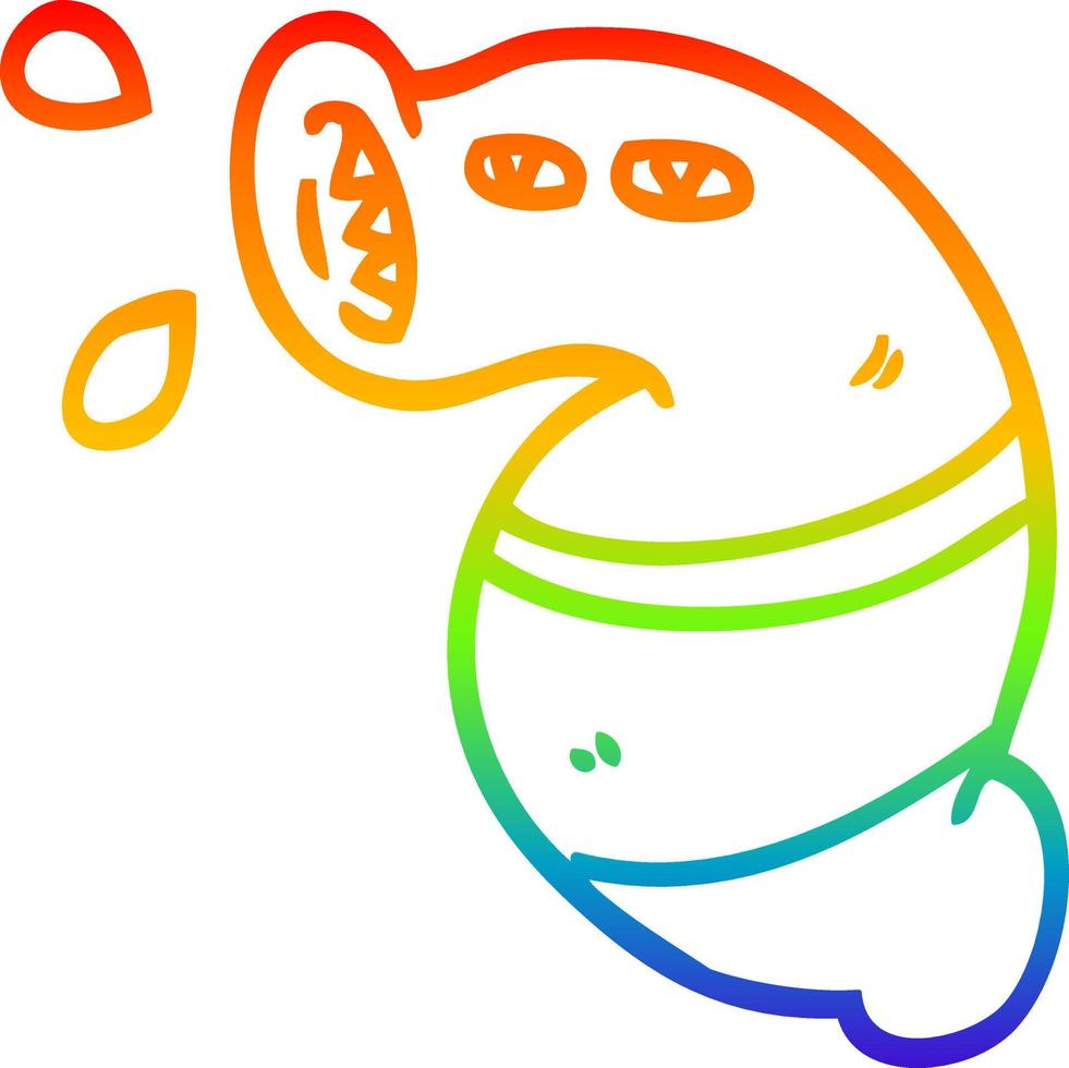 rainbow gradient line drawing cartoon monster leech vector