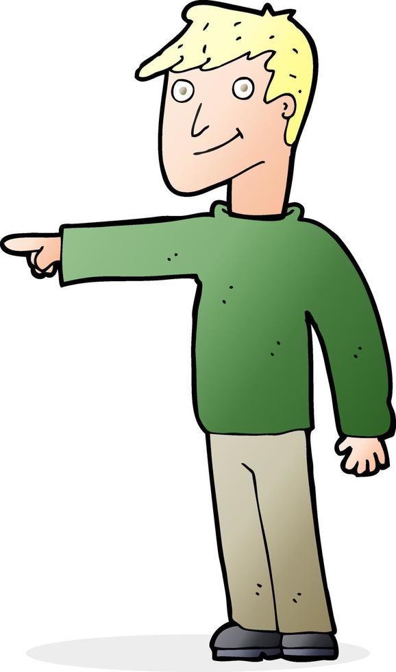 cartoon man pointing vector