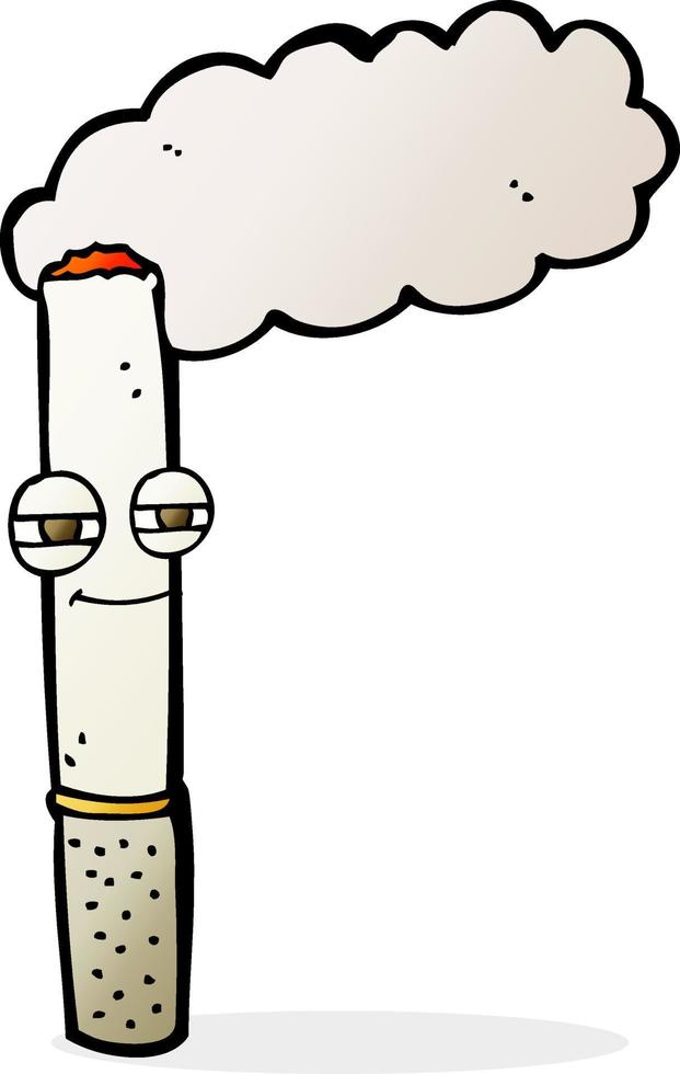 cartoon happy cigarette vector