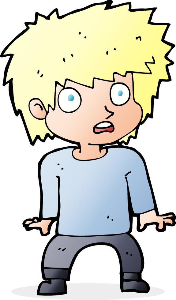 cartoon frightened boy vector