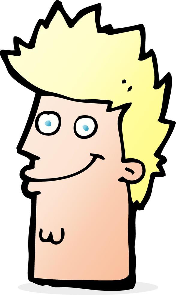 cartoon happy man face vector