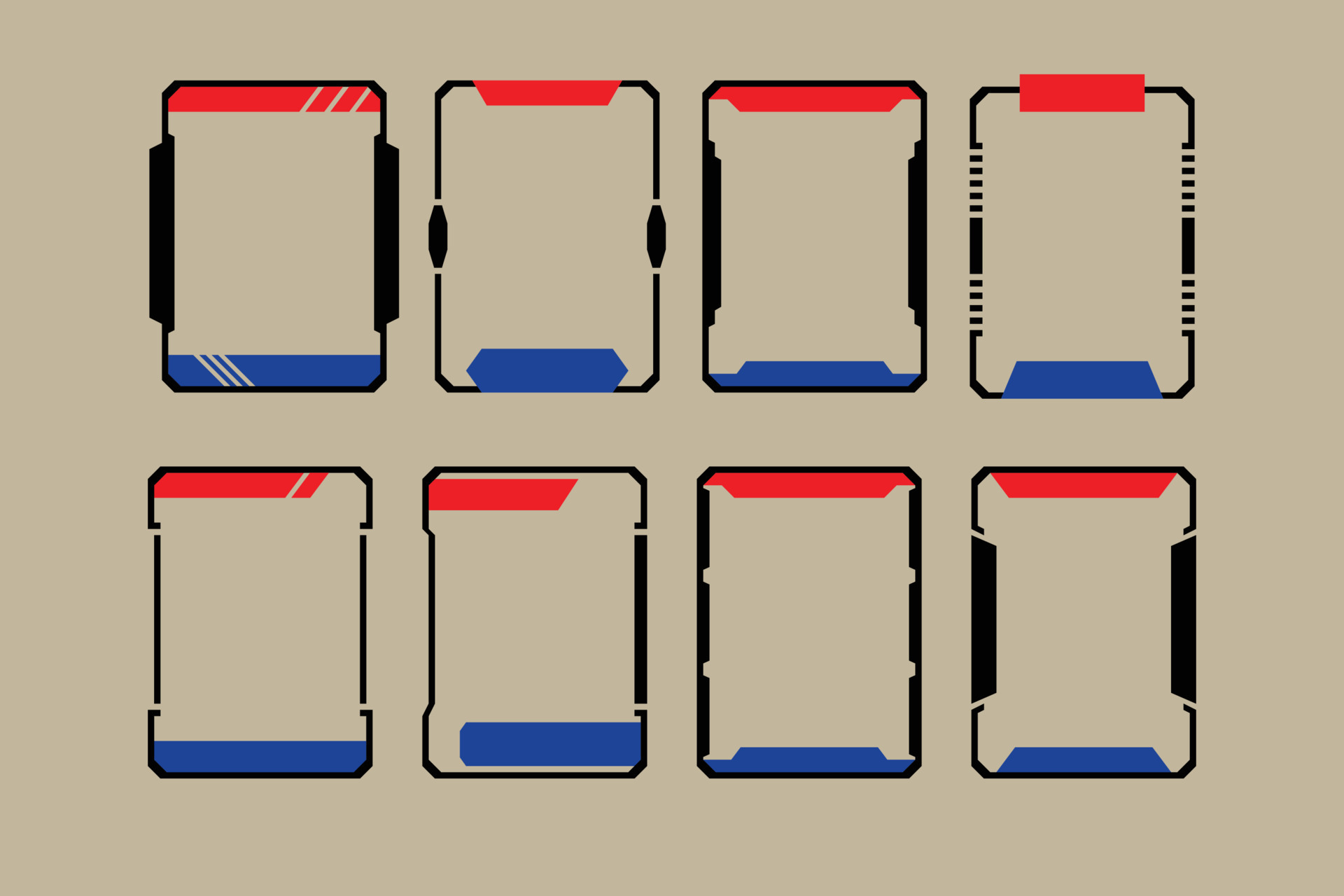 set of trading card frame border 10637461 Vector Art at Vecteezy