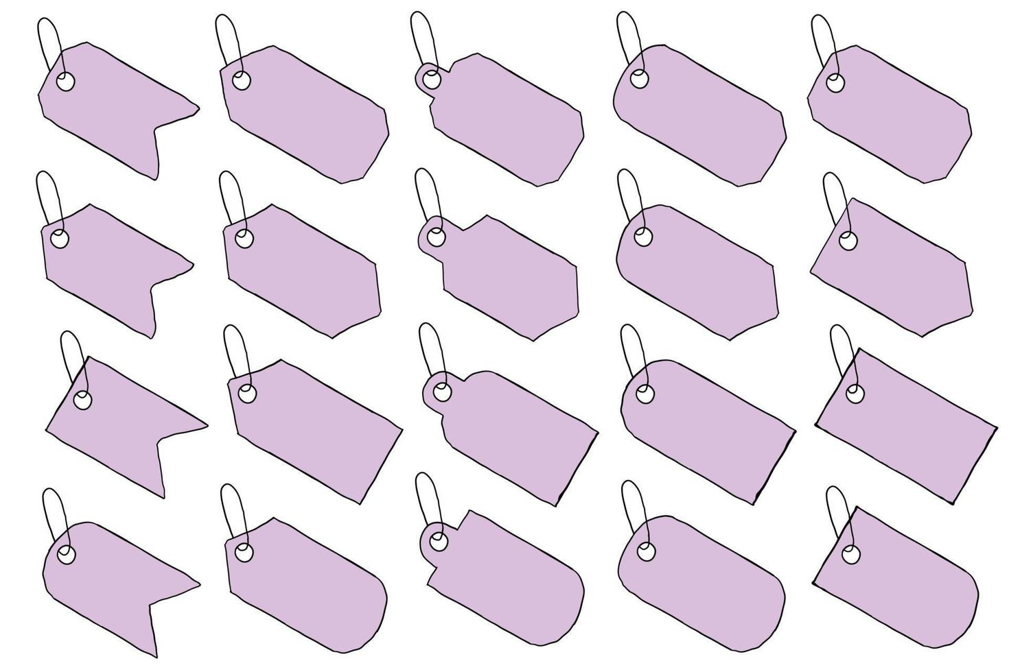 set of hanging tag drawing vector
