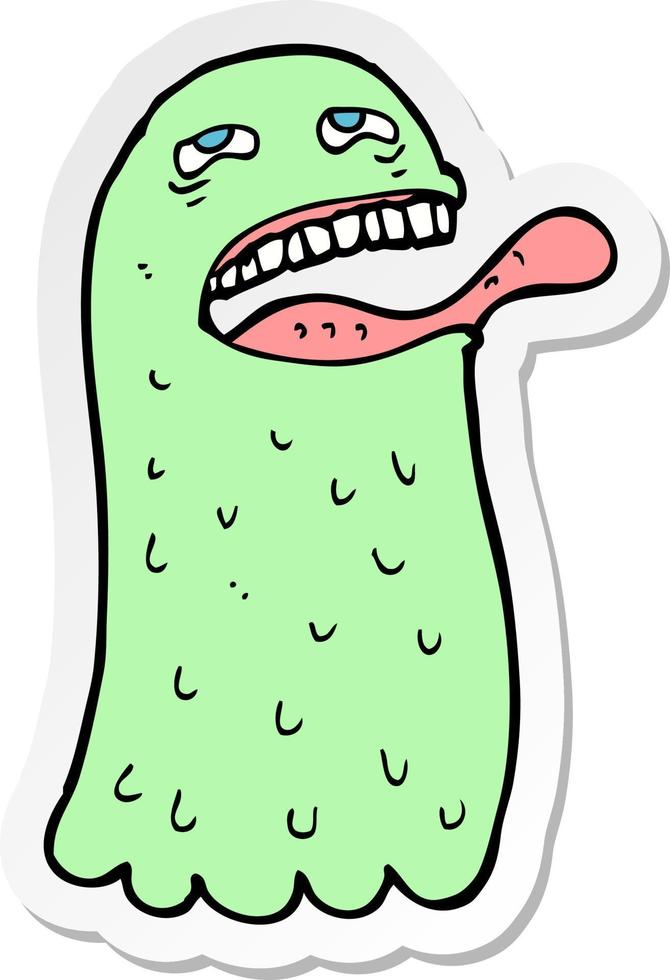 sticker of a cartoon funny ghost vector