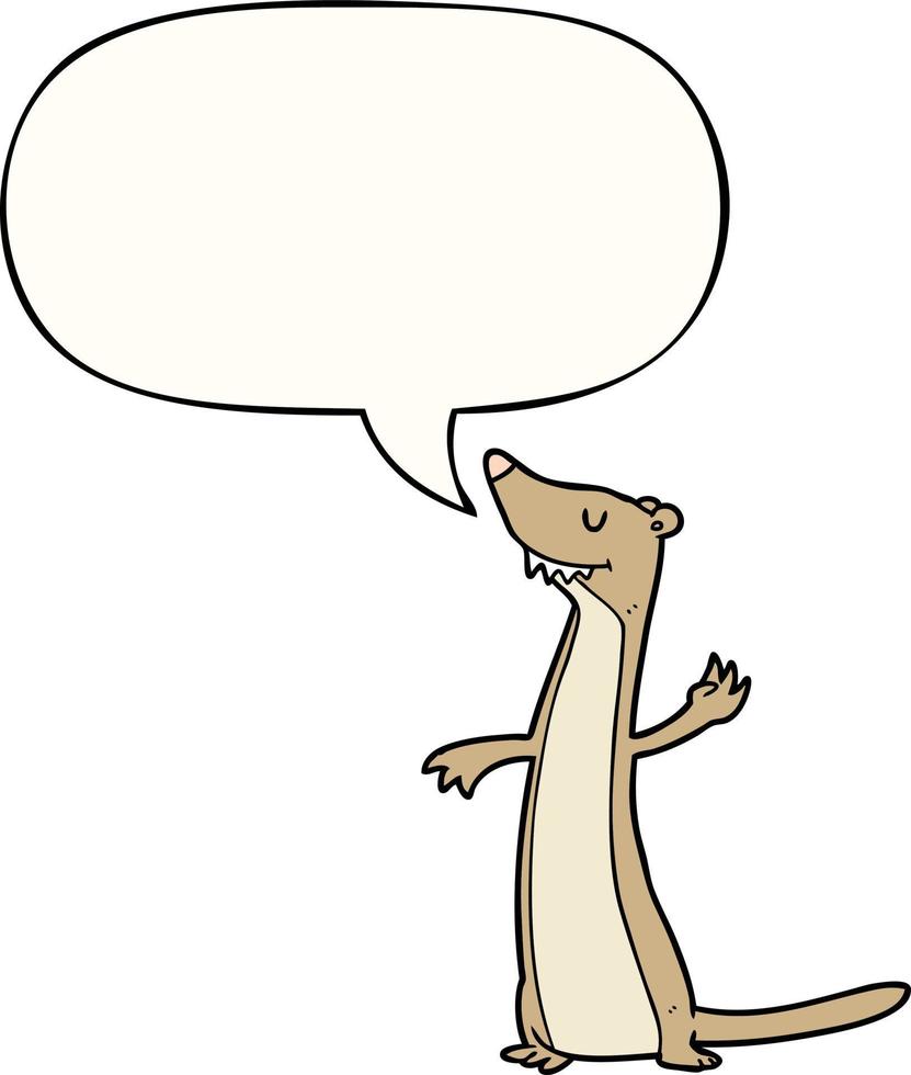 cartoon weasel and speech bubble vector