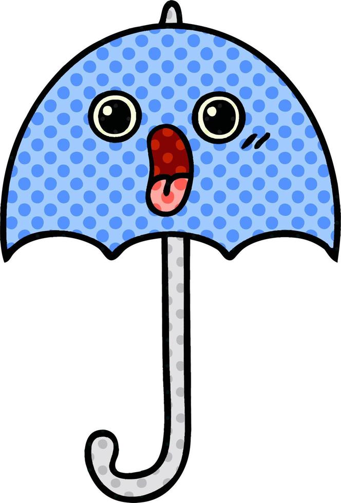 comic book style cartoon umbrella vector