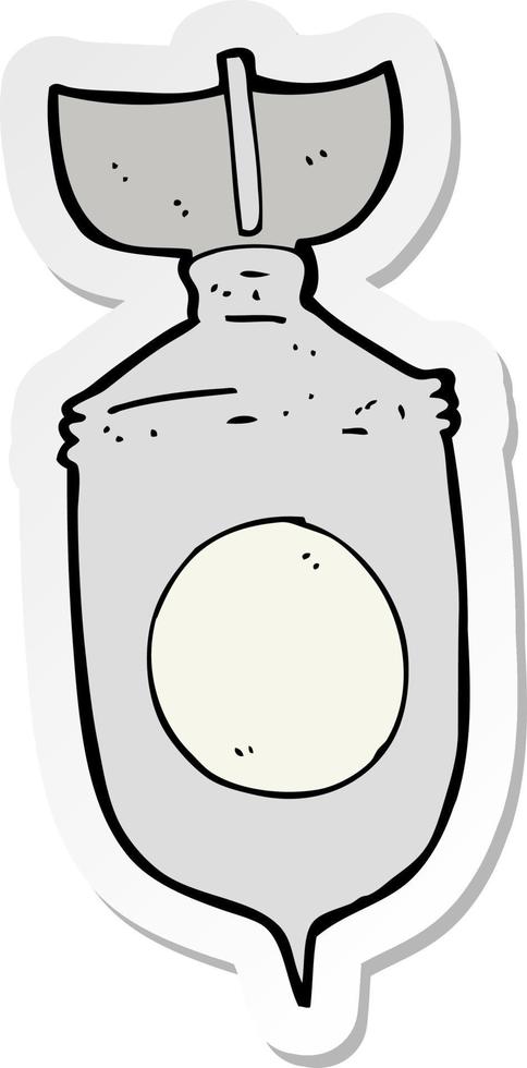 sticker of a cartoon bomb vector