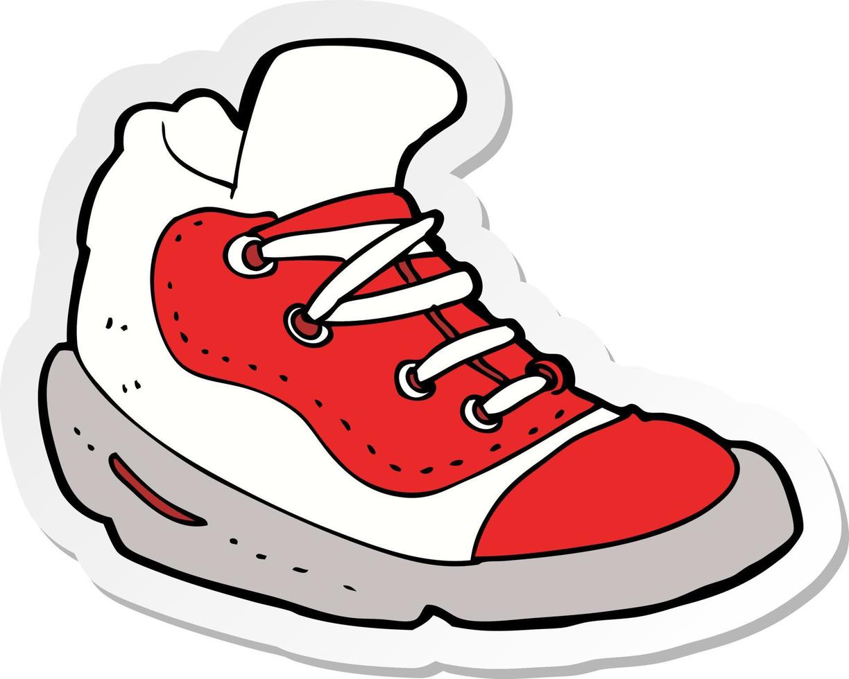 sticker of a cartoon sneaker vector