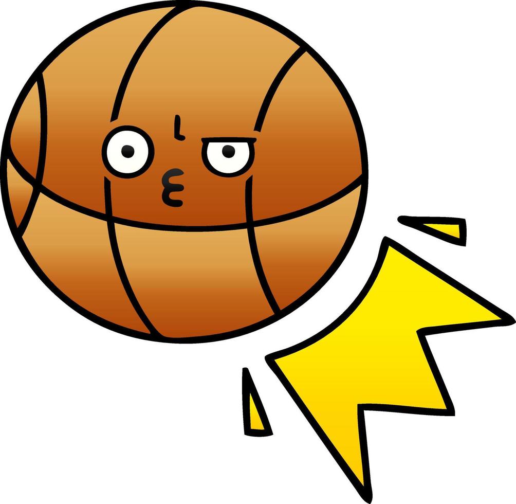 gradient shaded cartoon basketball vector