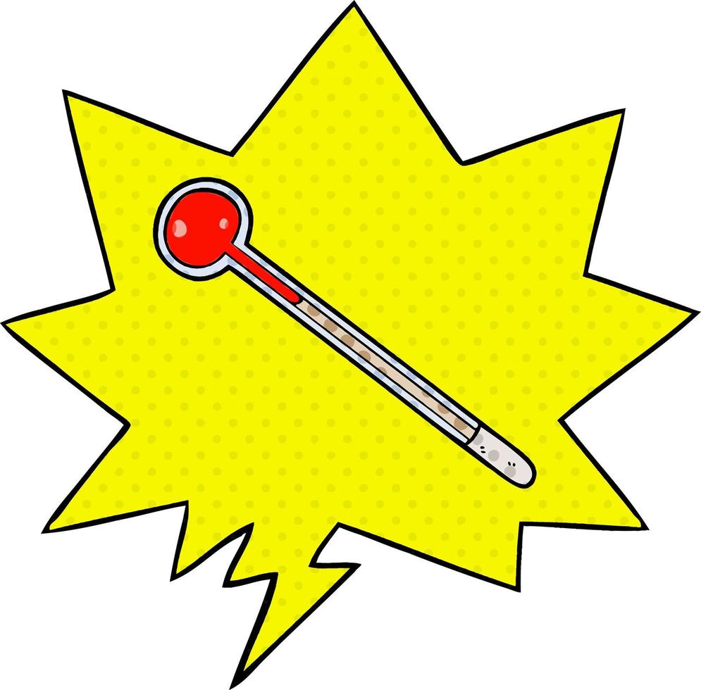 cartoom thermometer and speech bubble in comic book style vector