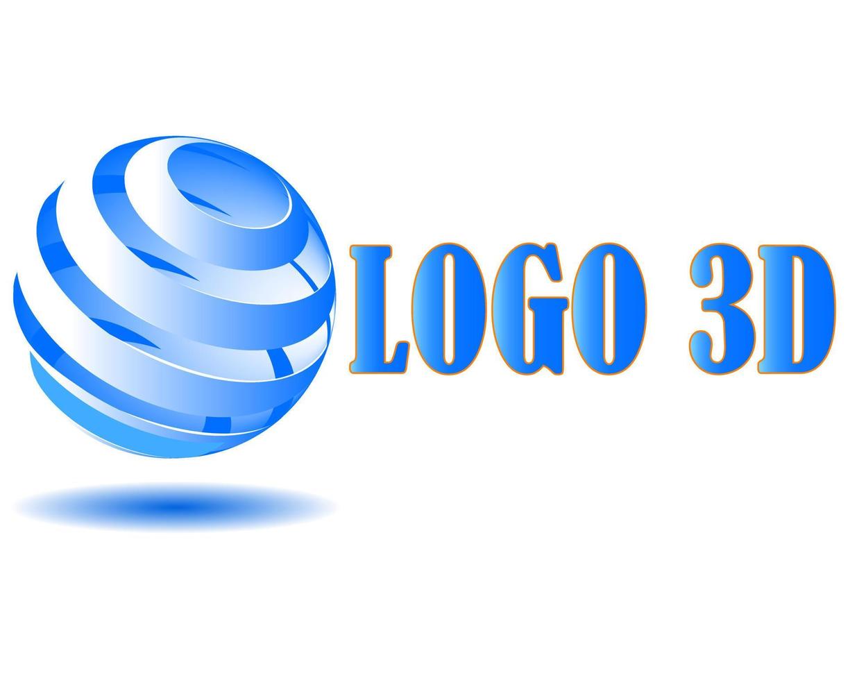 logotipo 3d bajo la forma de bola vector