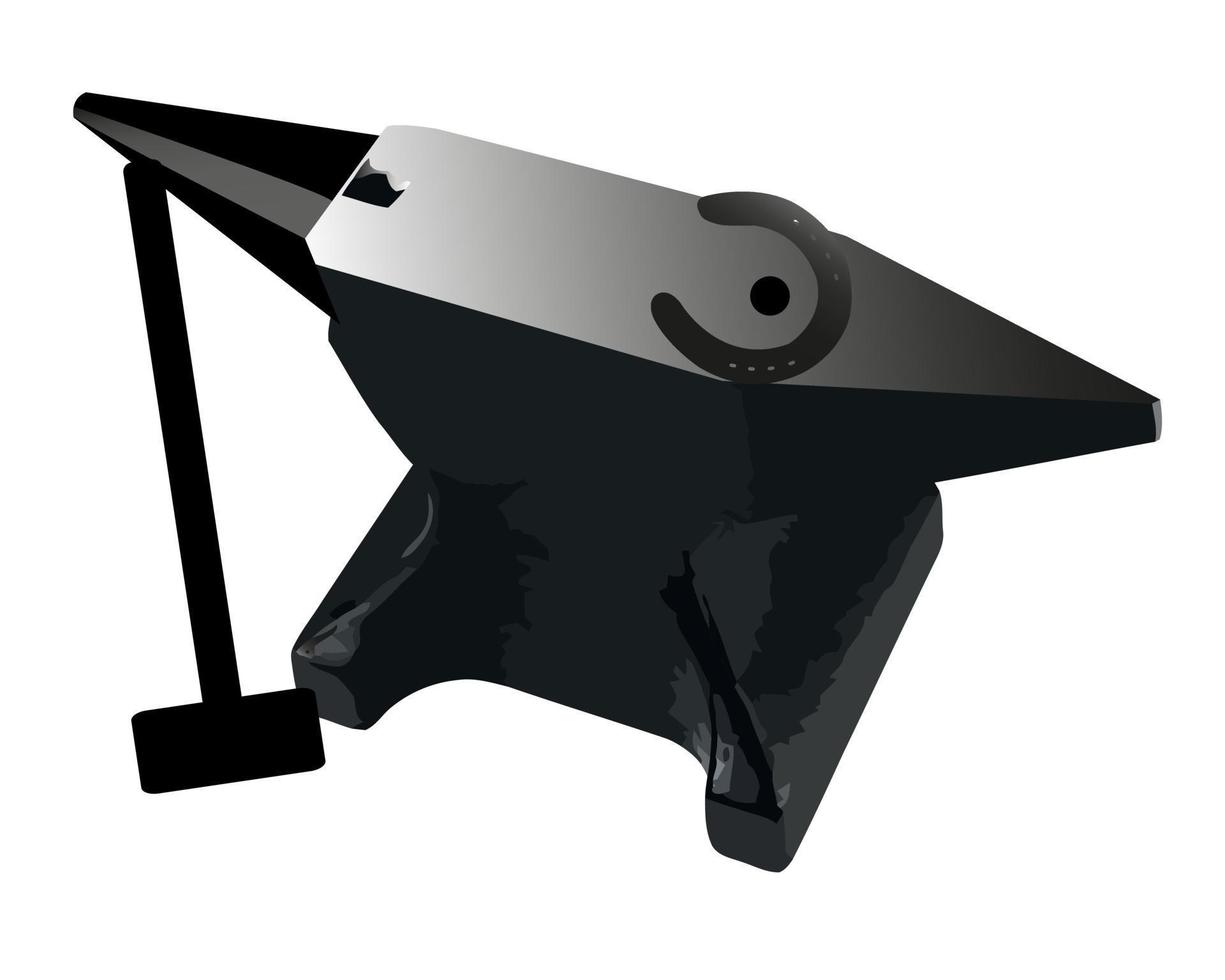 anvil hammer horseshoe on white background vector