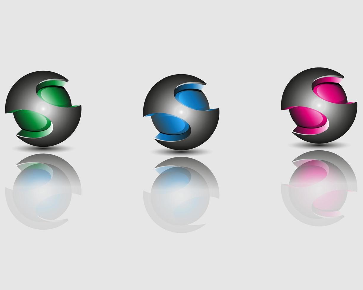 three multi-colored ball in the context of vector