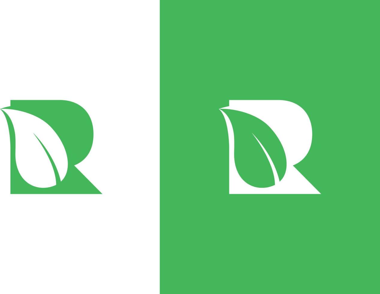 r alphabet leaf logo design vector