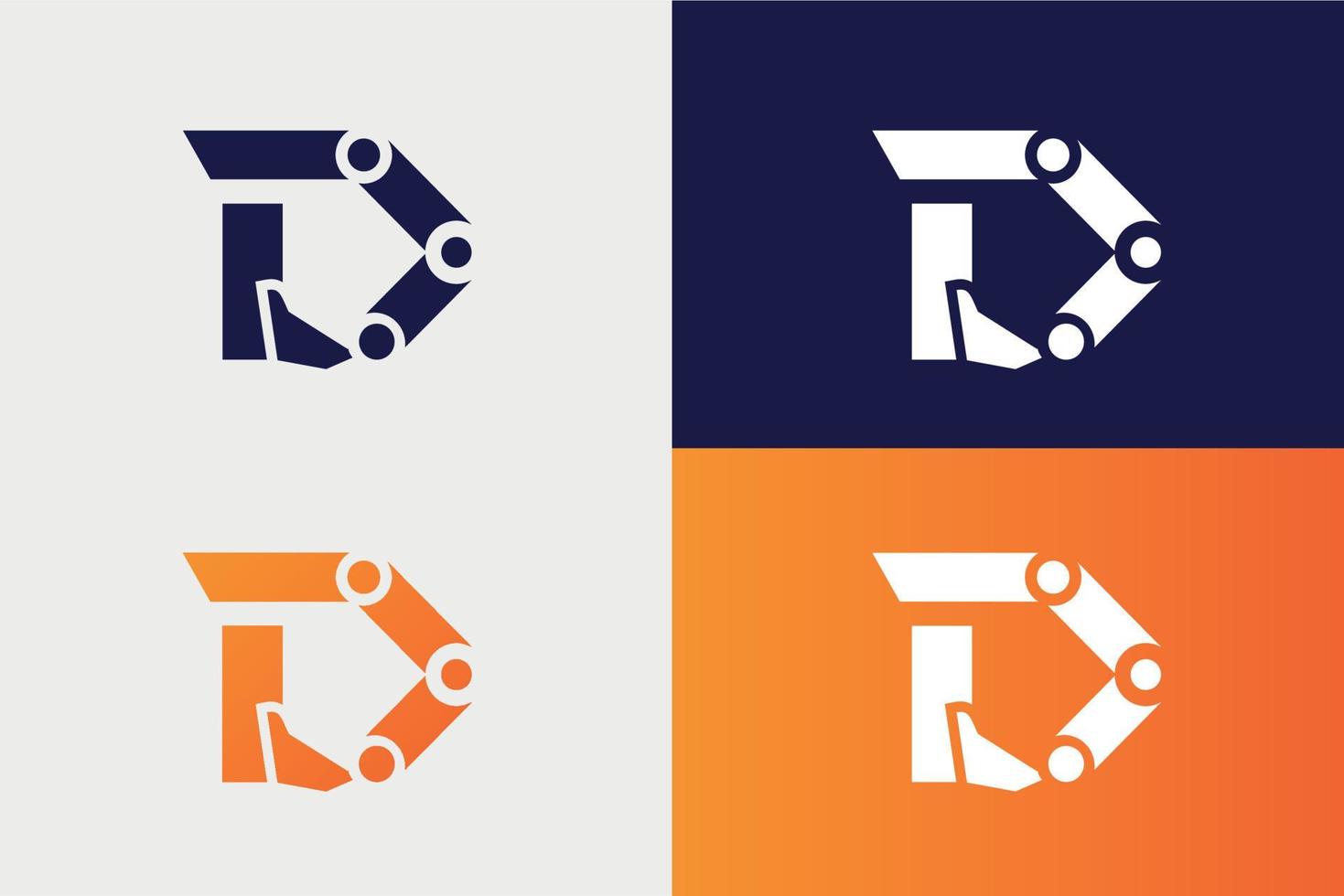 excavator d logo design vector