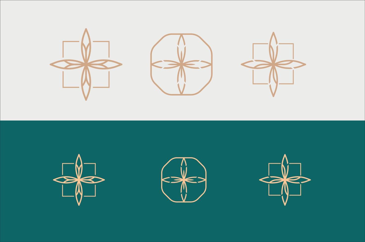 flor de lujo elegante diseño de logotipo vector